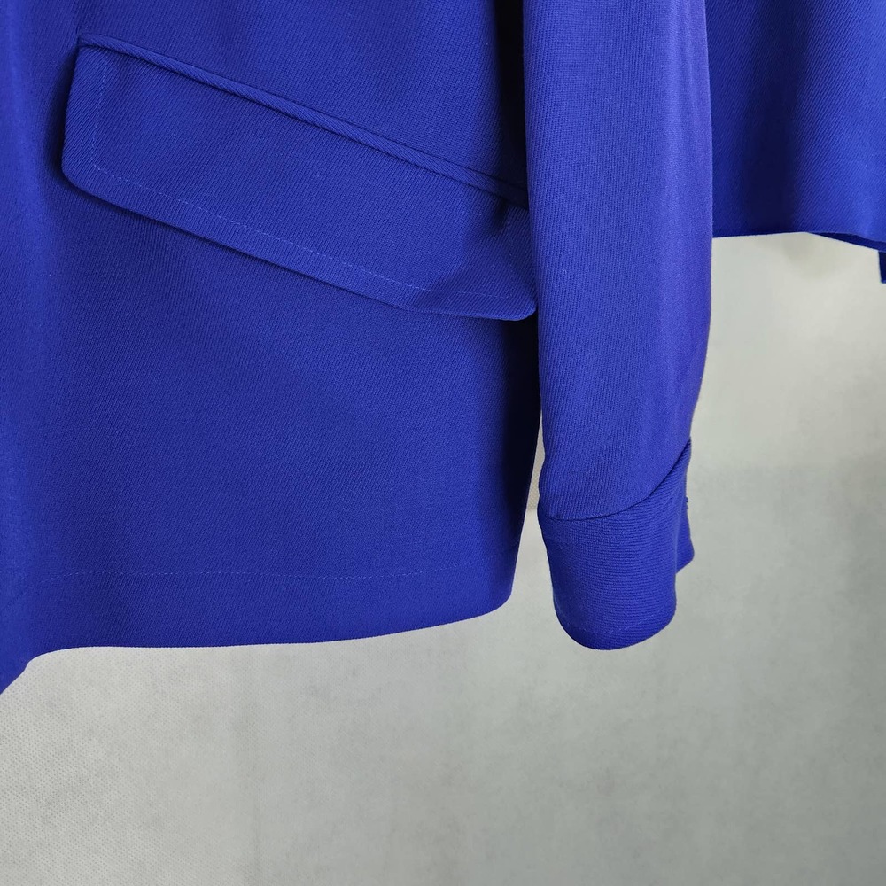 Linda Allard Ellen Tracy Skirt Suit Zip Front Blazer Jacket Blue Size 8 - Picture 5 of 11